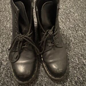 Dr. Martens Black Leather Heeled Boots